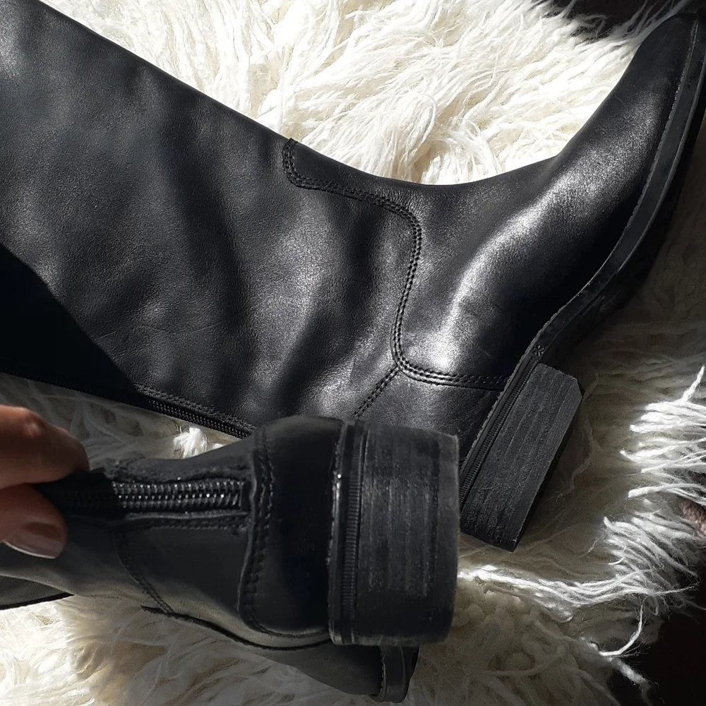Sam Edelman Black Tall Leather Riding Boots